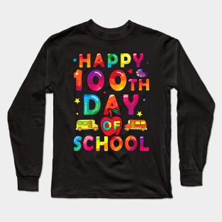 100 Days Of School Boys Girls Happy 100 Days Of School Long Sleeve T-Shirt